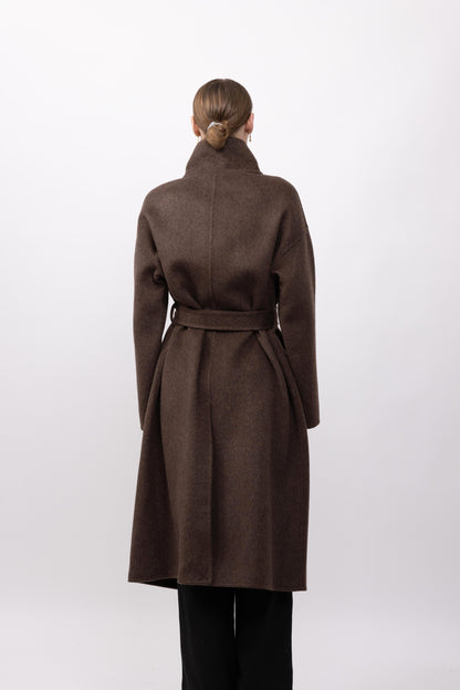 MANTEAU LAINE À COL MONTANT - FAIT MAIN - K-ZELL PARIS