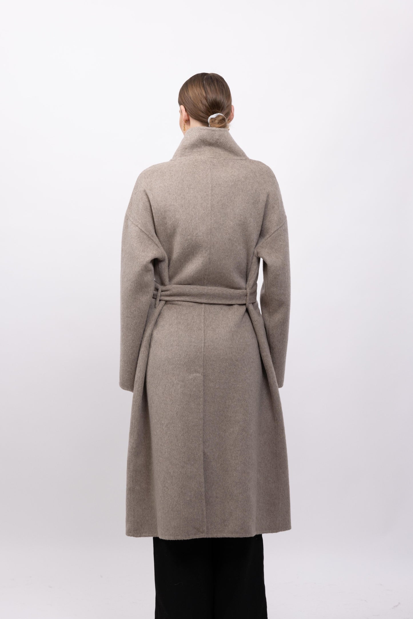 MANTEAU LAINE À COL MONTANT - FAIT MAIN - K-ZELL PARIS