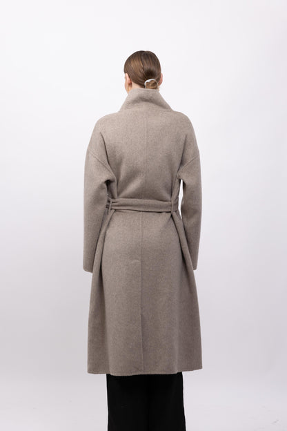MANTEAU LAINE À COL MONTANT - FAIT MAIN - K-ZELL PARIS