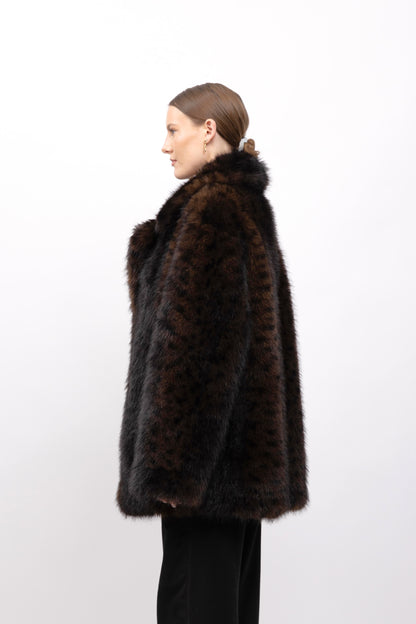 MANTEAU FAUSSE FOURRURE LÉOPARD