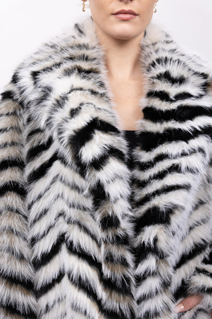 MANTEAU FAUSSE FOURRURE ZÈBRE
