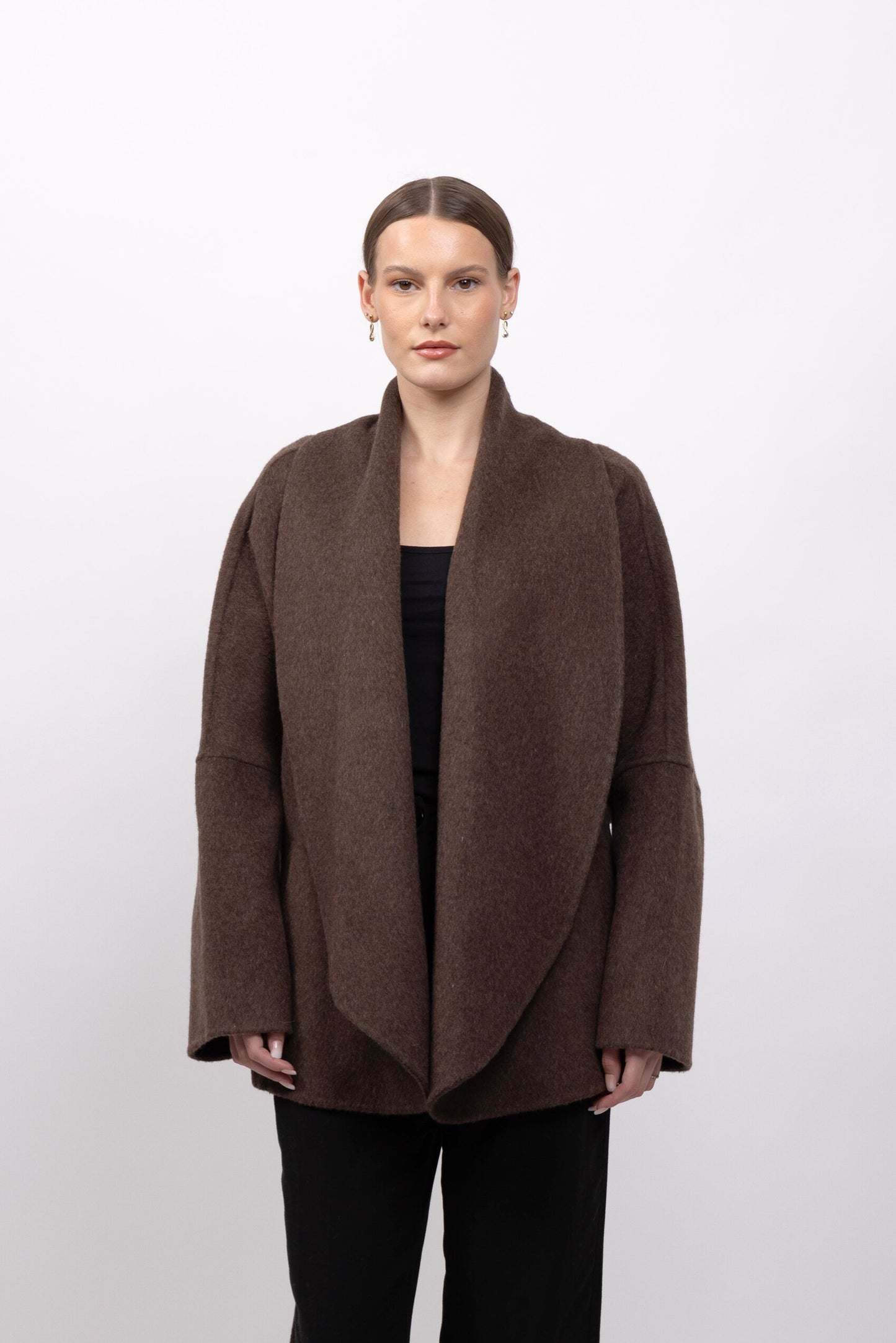 MANTEAU PEIGNOIR / KIMONO EN LAINE - FAIT MAIN - K-ZELL PARIS