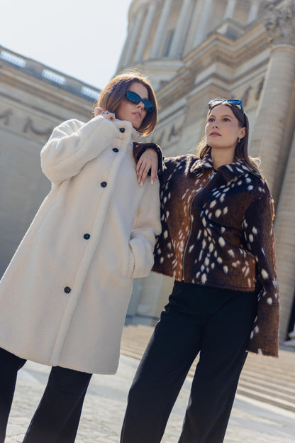 MANTEAU LONG EN FAUSSE FOURRURE MOUTON