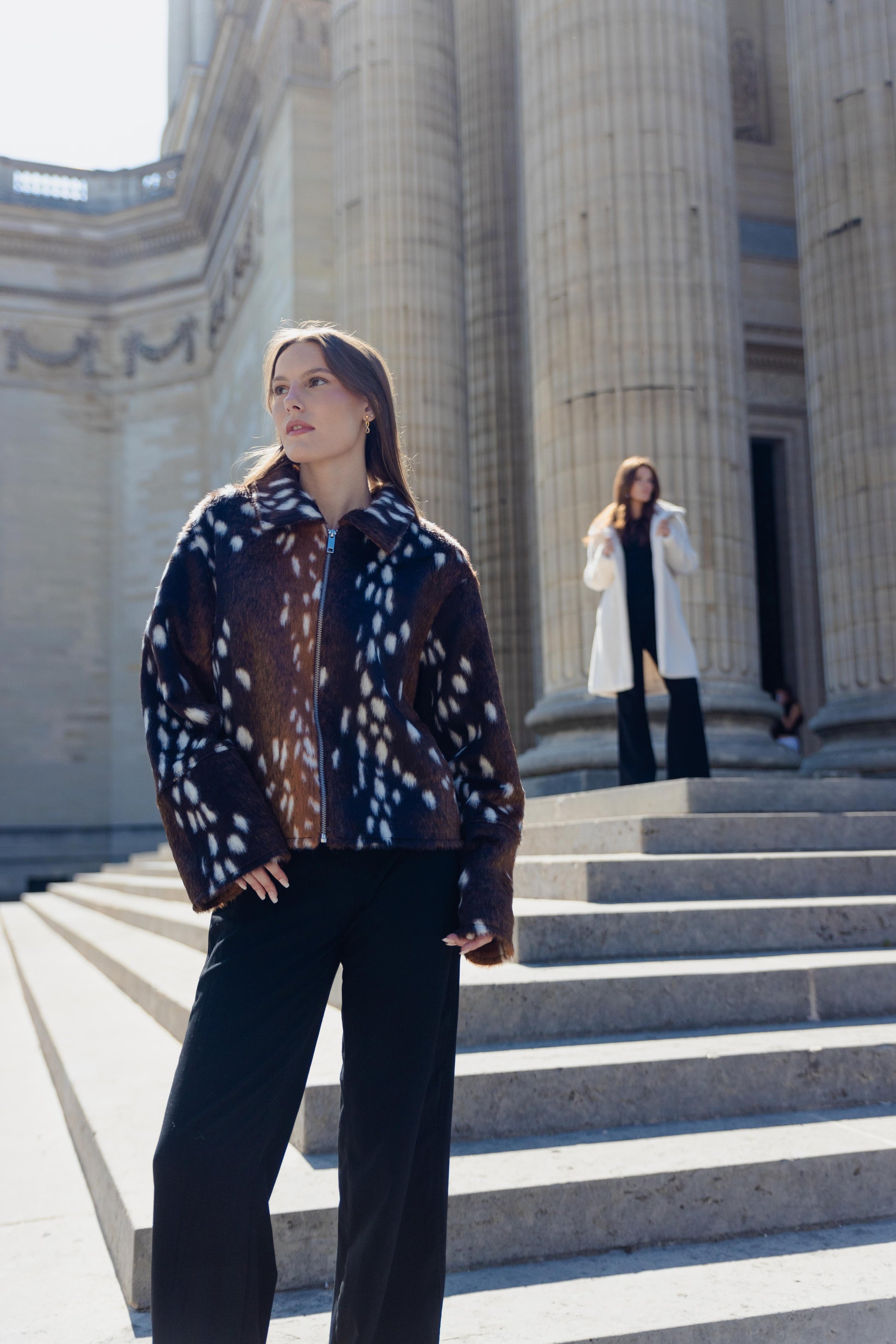 VESTE FAUSSE FOURRURE AVEC IMPRIMÉ BAMBI - K-ZELL PARIS