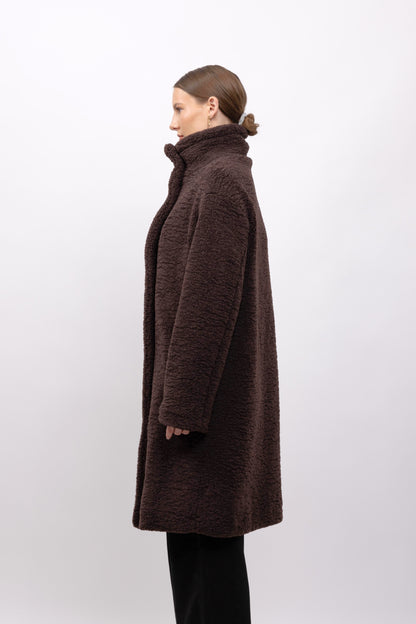 MANTEAU LONG EN FAUSSE FOURRURE MOUTON