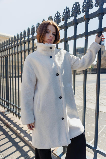 MANTEAU LONG EN FAUSSE FOURRURE MOUTON