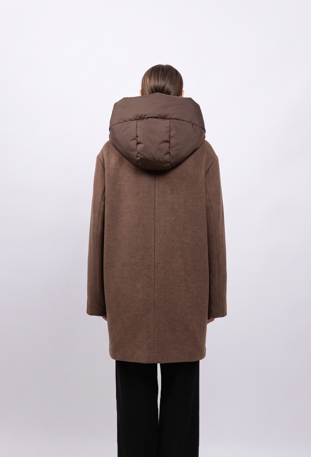 MANTEAU MI-LONG À CAPUCHE AMOVIBLE