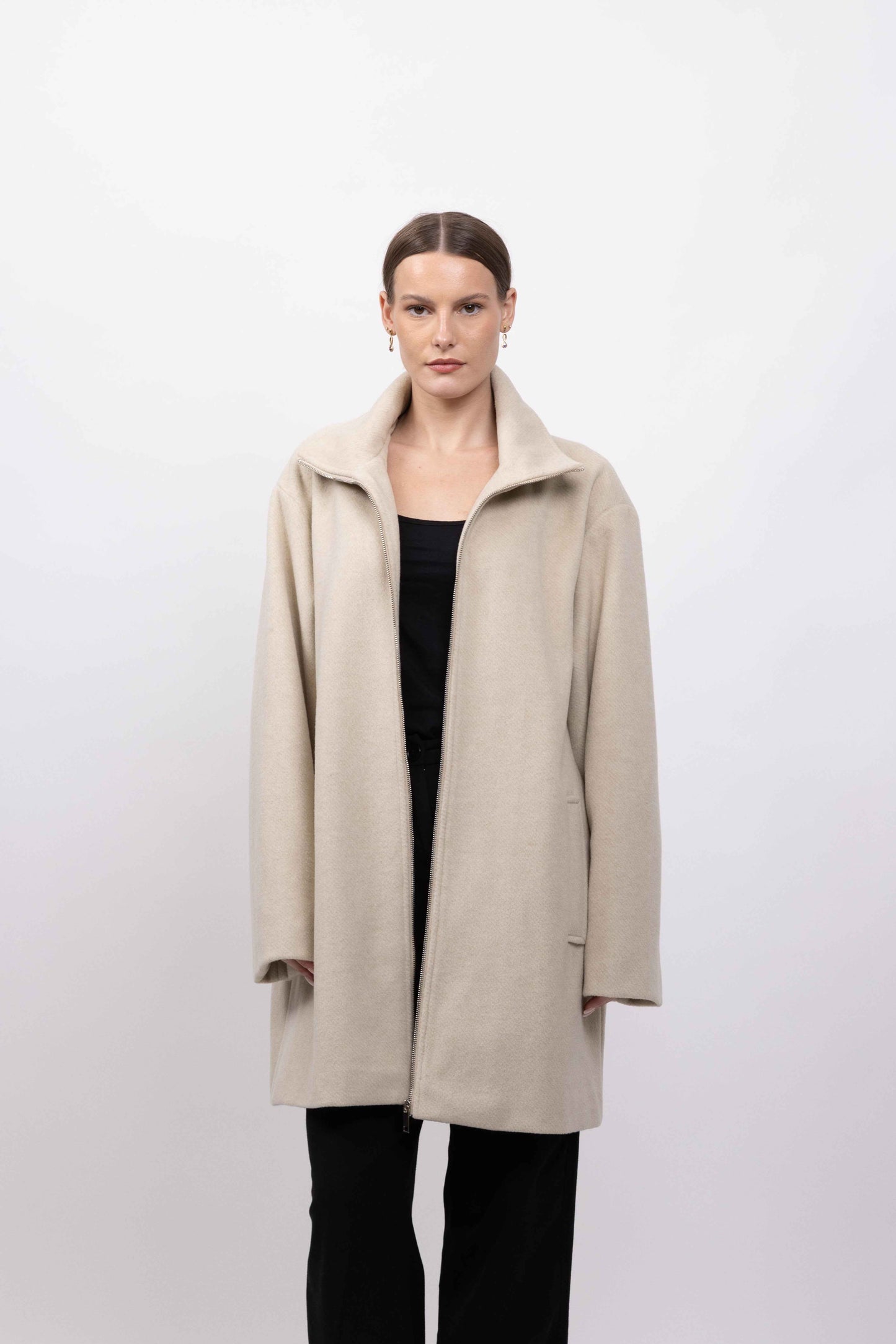 MANTEAU MI-LONG À CAPUCHE AMOVIBLE