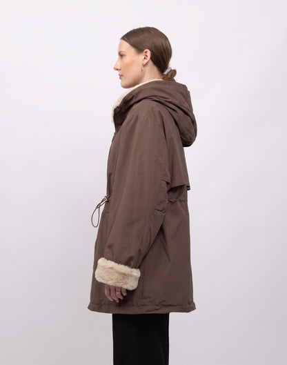 WATERPROOF PARKA WITH HOOD AND FAUX FUR LINING