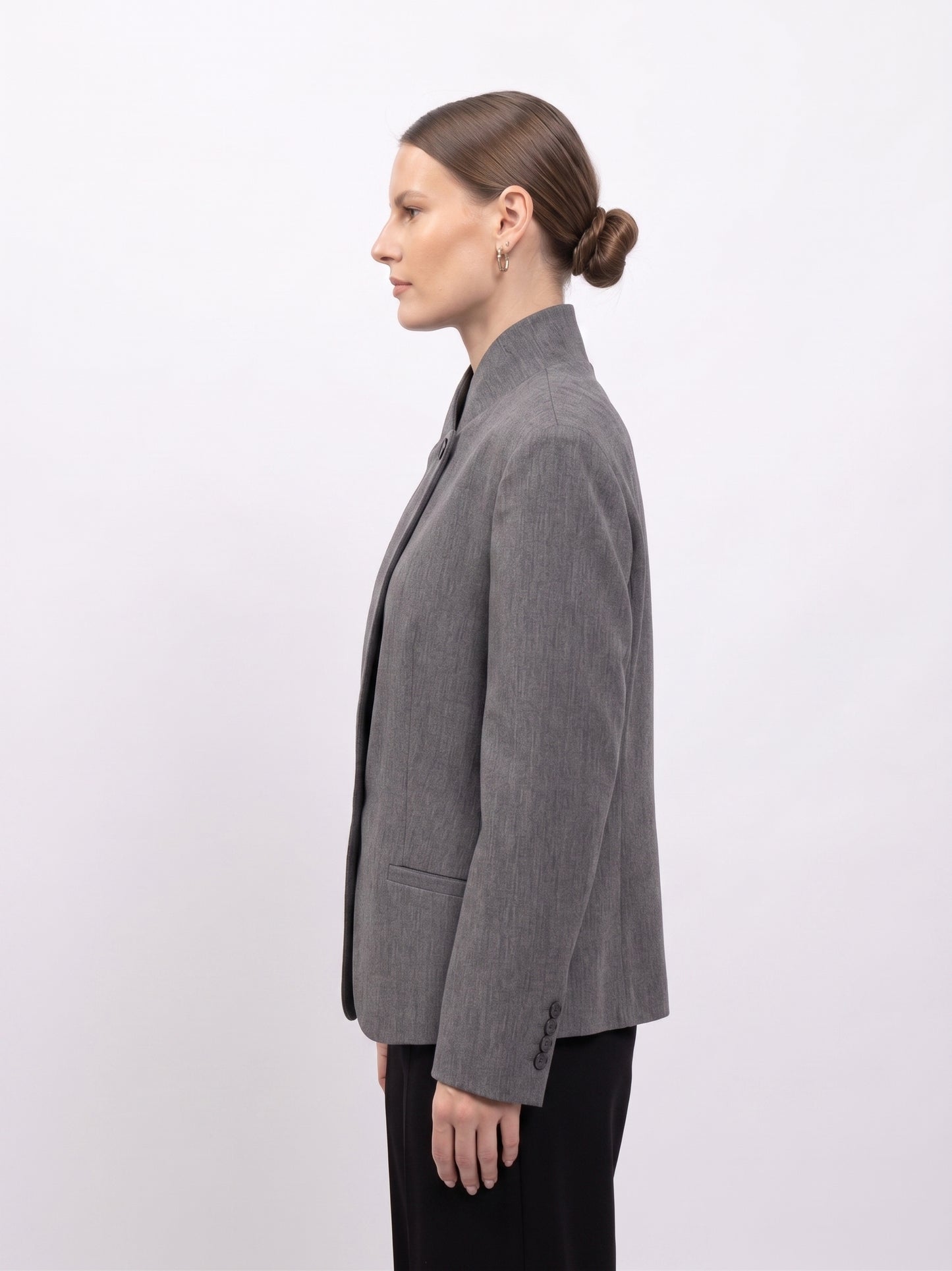 VESTE BLAZER A COL MONTANT