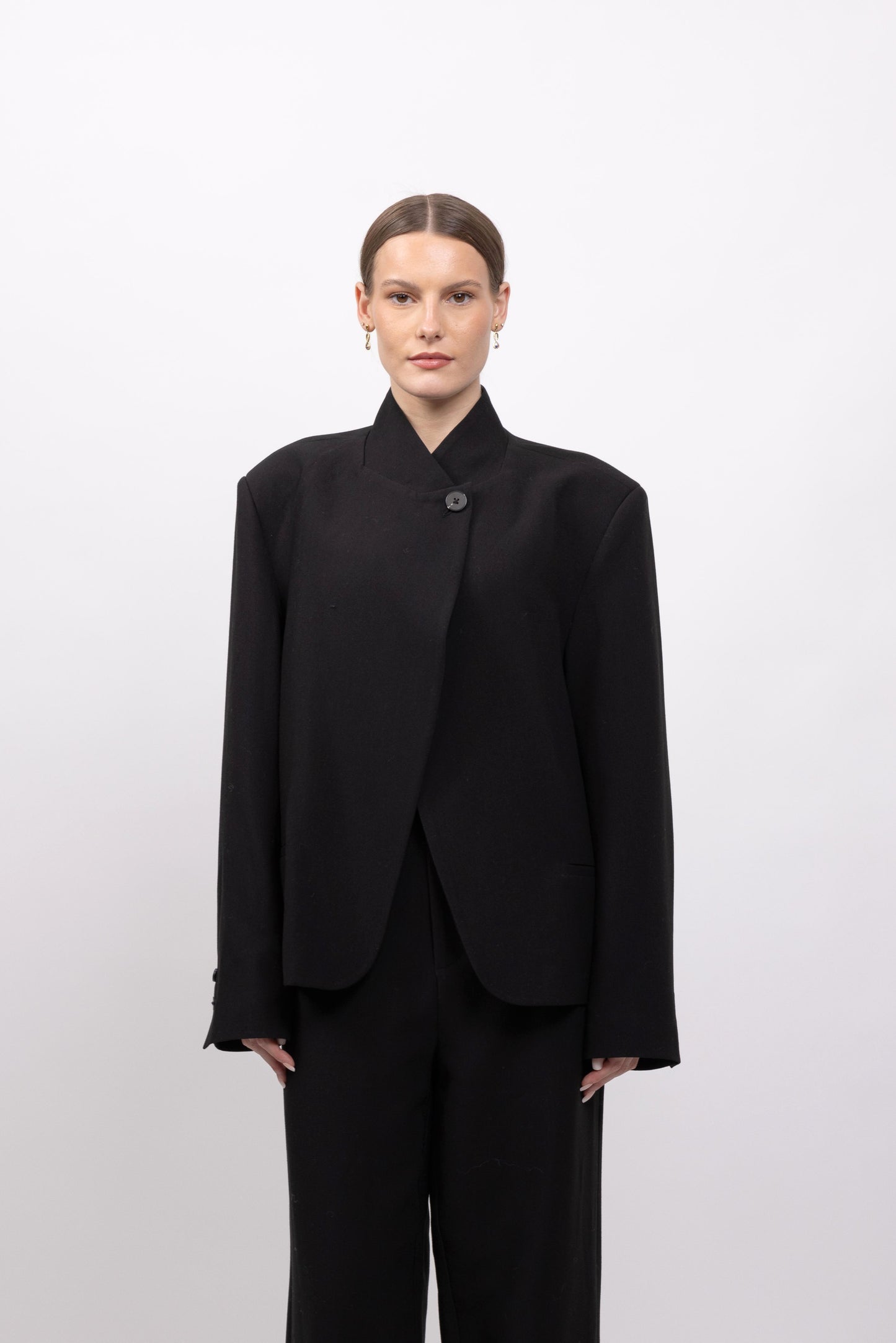 VESTE BLAZER A COL MONTANT