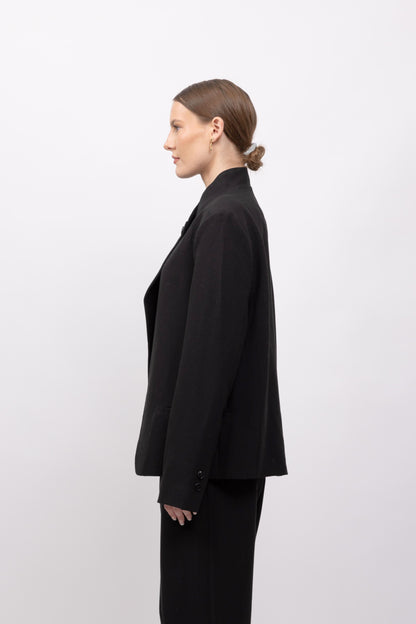 VESTE BLAZER A COL MONTANT