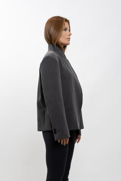 VESTE BLAZER A COL MONTANT