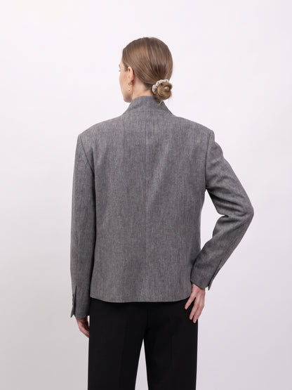 VESTE BLAZER A COL MONTANT