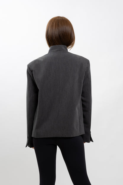 VESTE BLAZER A COL MONTANT