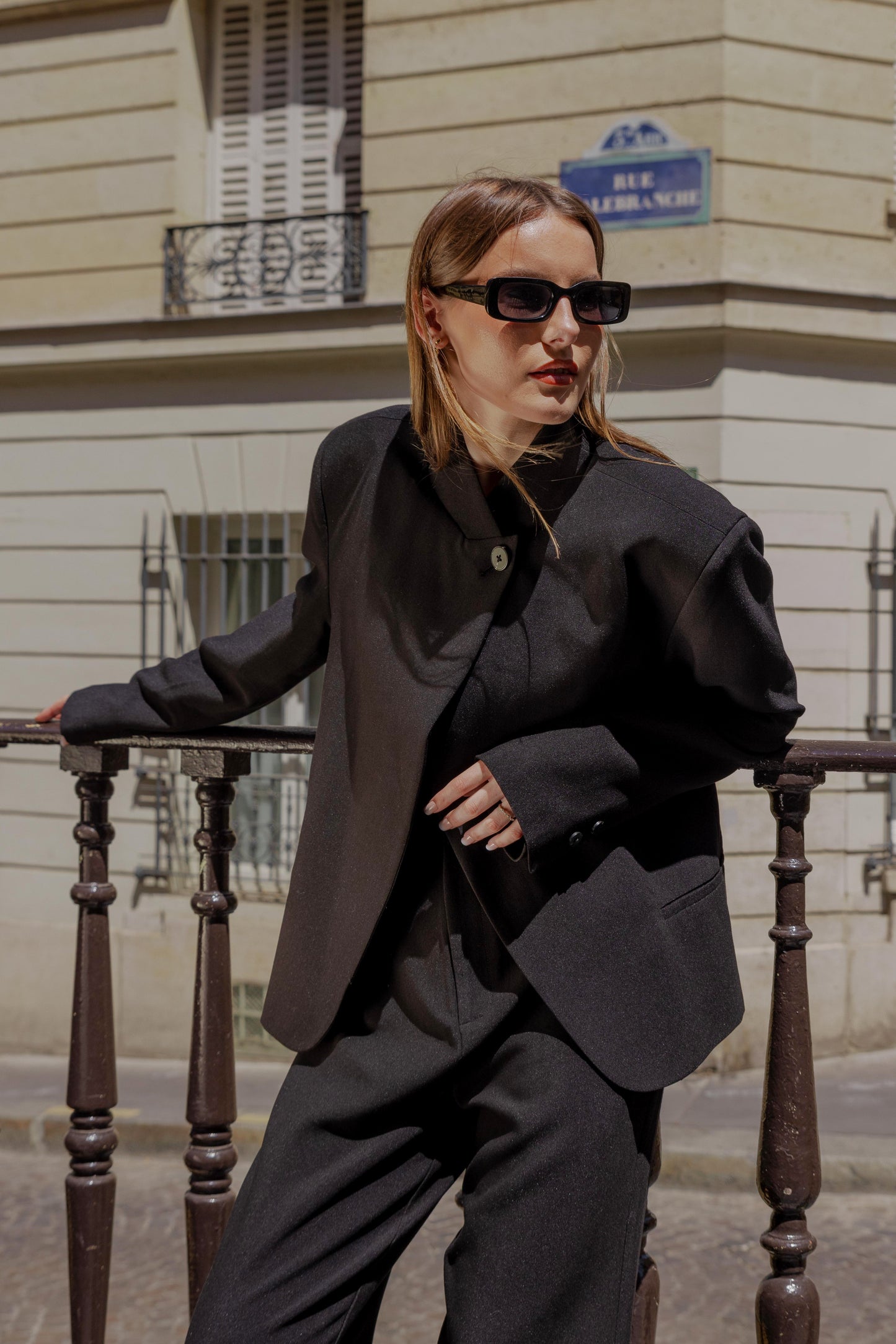 VESTE BLAZER A COL MONTANT