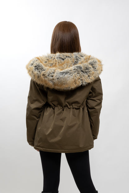 PARKA À CAPUCHE EN FAUSSE FOURRURE
