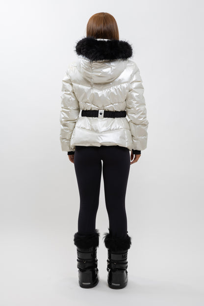 PARKA DE SKI À CAPUCHE EN FAUSSE FOURRURE