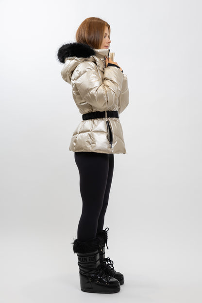 PARKA DE SKI À CAPUCHE EN FAUSSE FOURRURE