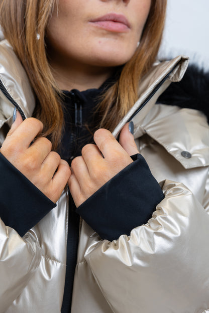PARKA DE SKI À CAPUCHE EN FAUSSE FOURRURE