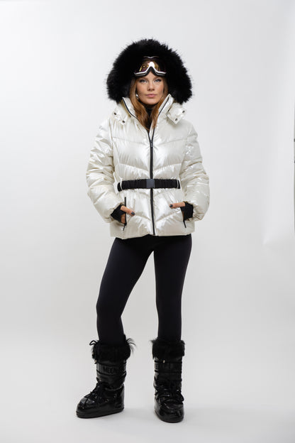 PARKA DE SKI À CAPUCHE EN FAUSSE FOURRURE