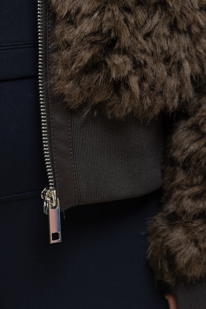 BLOUSON VESTE EN FAUSSE FOURRURE MOUTON