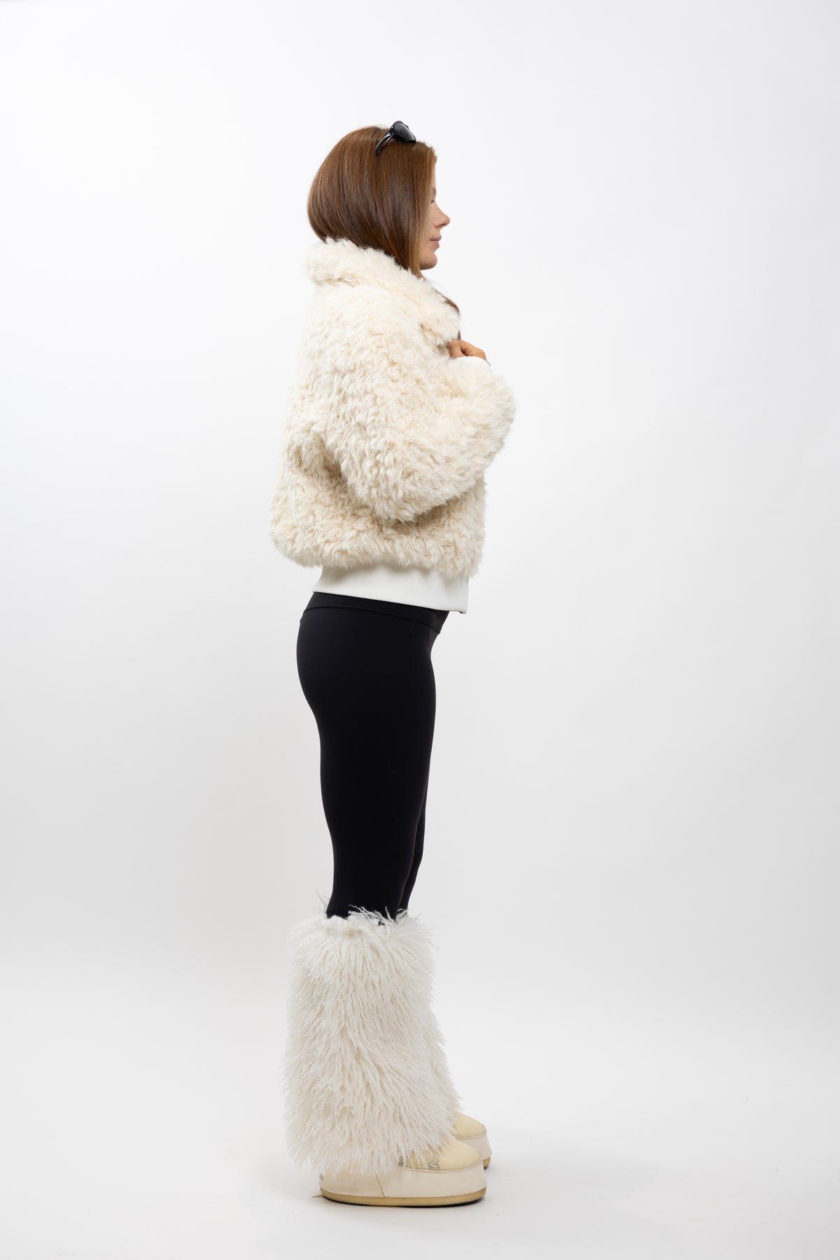 BLOUSON VESTE EN FAUSSE FOURRURE MOUTON