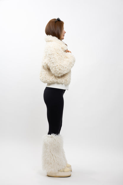 BLOUSON VESTE EN FAUSSE FOURRURE MOUTON