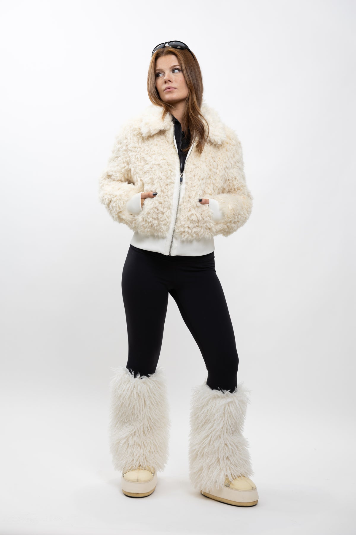 BLOUSON VESTE EN FAUSSE FOURRURE MOUTON