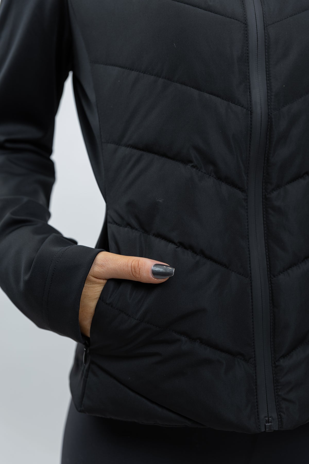 BLOUSON VESTE BIMATIÈRE MATELASSÉ À CAPUCHE