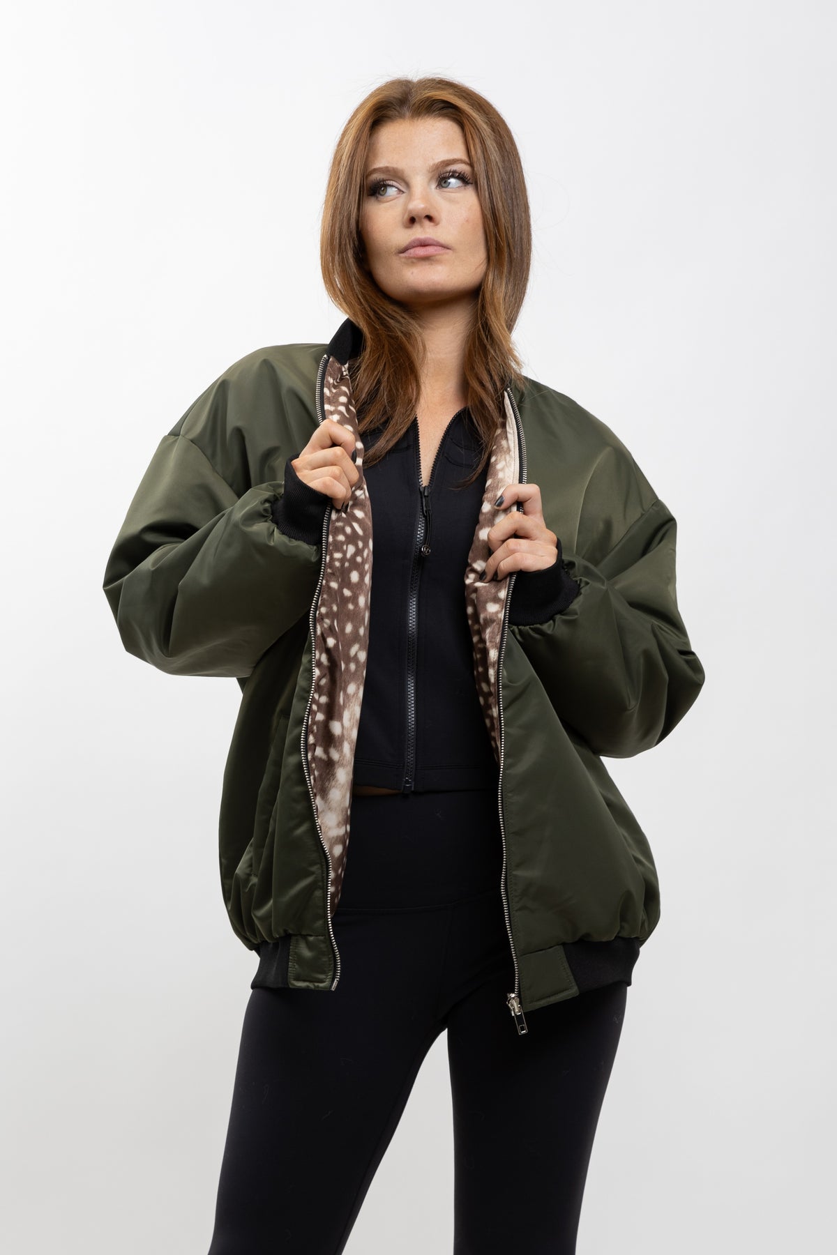 BOMBER OVERSIZE REVERSIBLE BAMBI/CAQUI