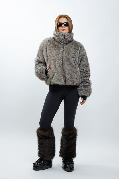 MANTEAU EN FAUSSE FOURRURE INTÉRIEUR DOUDOUNE
