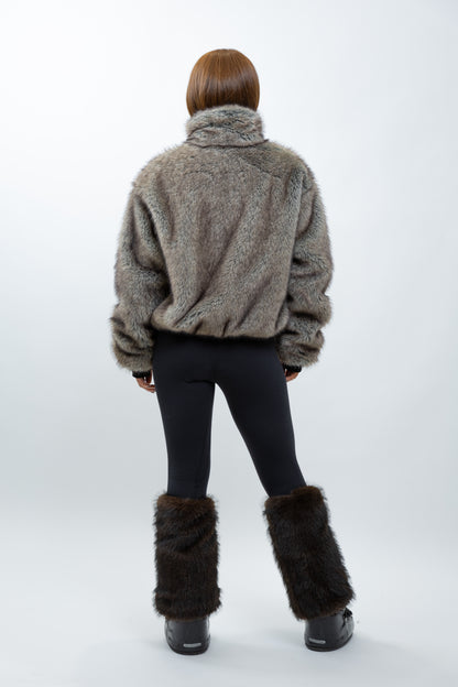 MANTEAU EN FAUSSE FOURRURE INTÉRIEUR DOUDOUNE