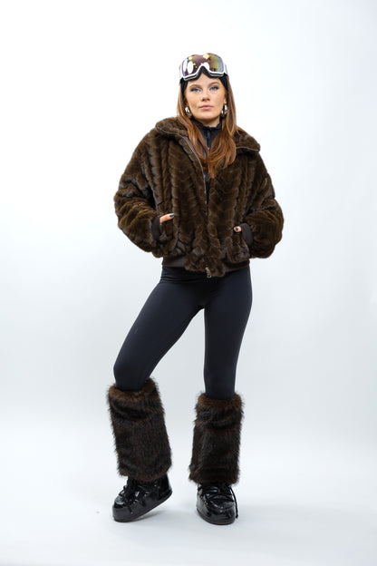 BLOUSON EN FAUSSE FOURRURE TORSADÉE - INTÉRIEUR DOUDOUNE