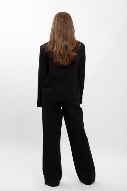 PANTALON NOIR WIDE LEG TAILLE HAUTE