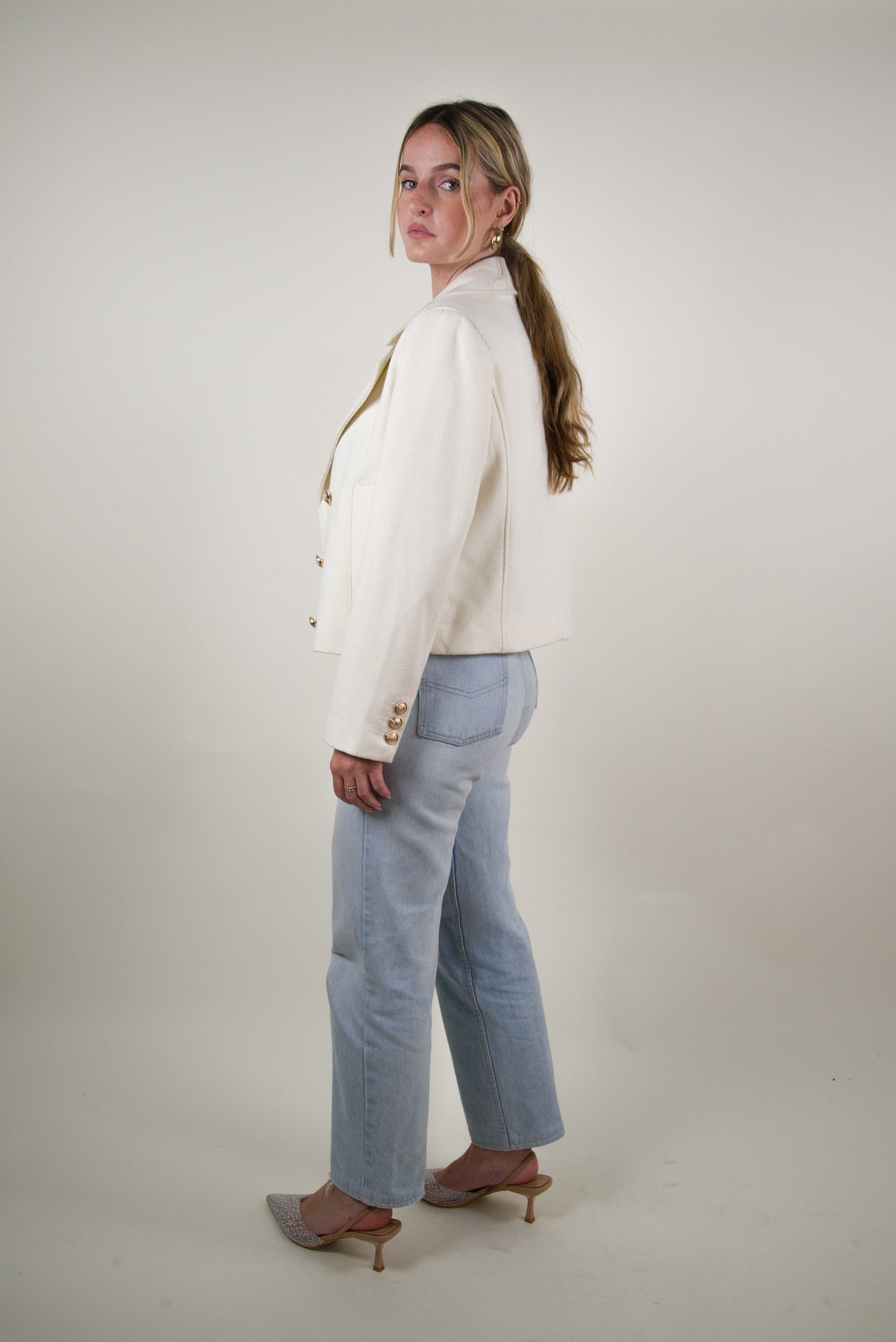 VESTE CABAN COURT À DOUBLE BOUTONNAGE
