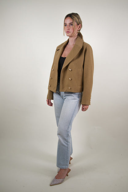 VESTE CABAN COURT À DOUBLE BOUTONNAGE