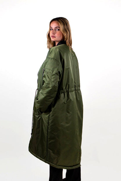 PARKA BOMBER LONG RÉVERSIBLE EN INTÉRIEUR LÉOPARD