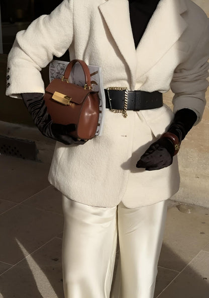 VESTE BLAZER OVERSIZE EFFET MOUTON