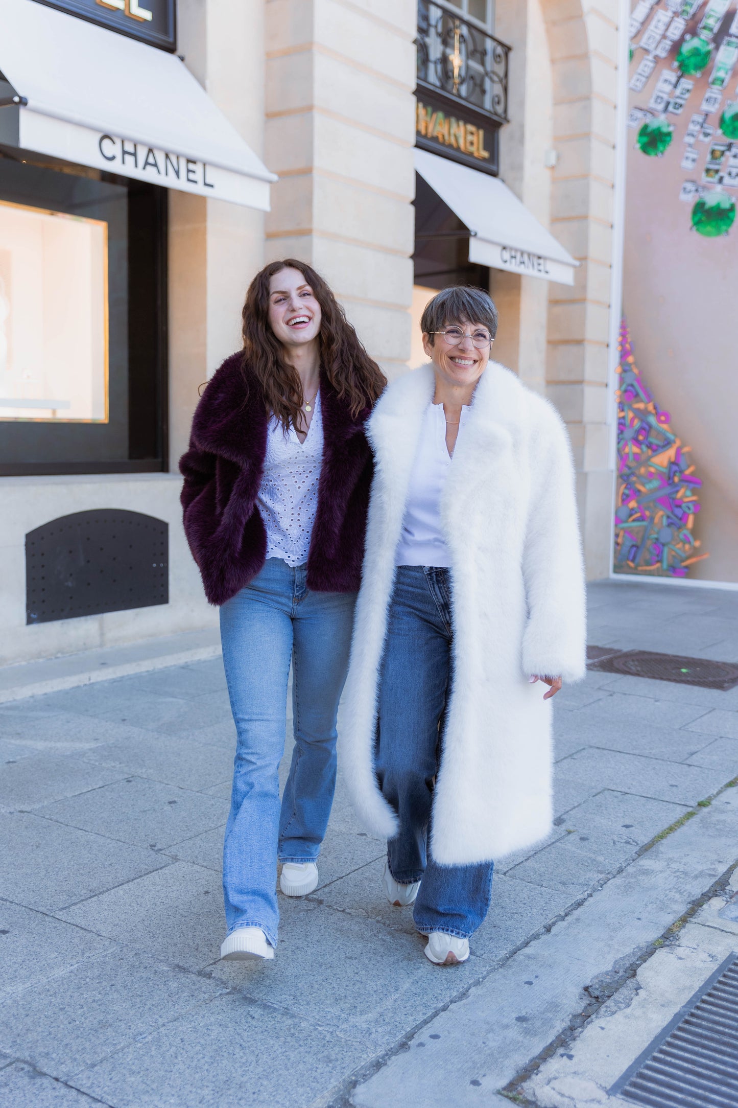 MANTEAU LONG EN FAUSSE FOURRURE