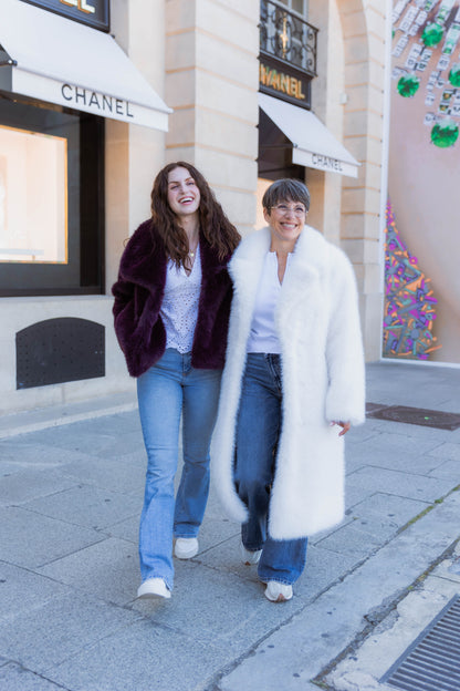 MANTEAU LONG EN FAUSSE FOURRURE