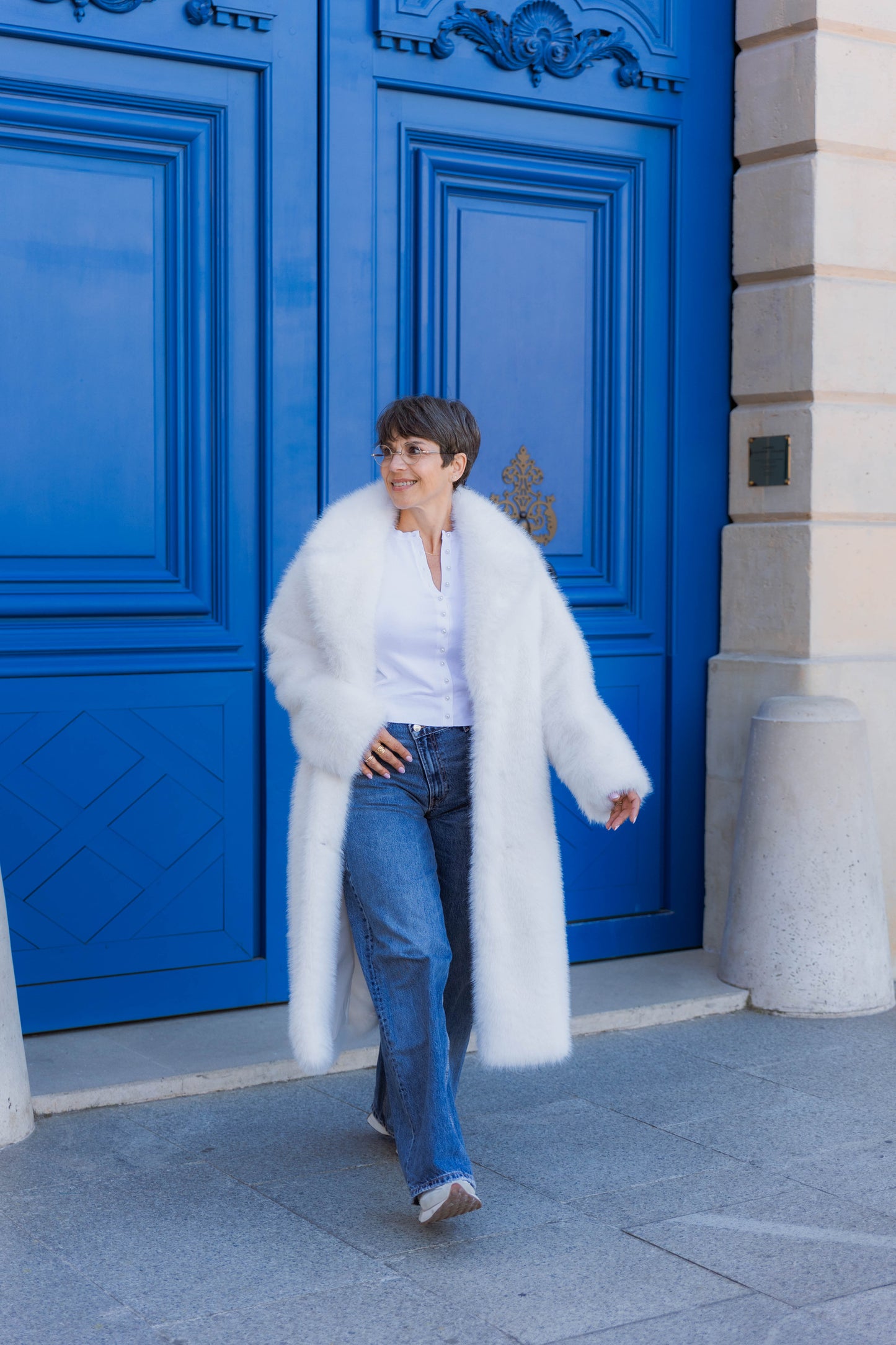MANTEAU LONG EN FAUSSE FOURRURE
