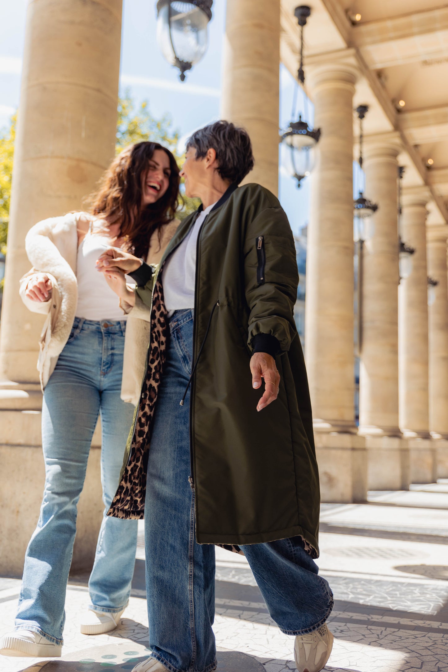 PARKA BOMBER LONG RÉVERSIBLE EN INTÉRIEUR LÉOPARD