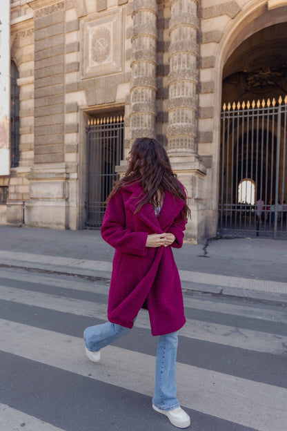 MANTEAU MI-LONG EN MOUMOUTE Femme - K-ZELL PARIS