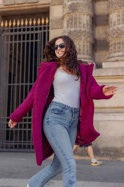 MANTEAU MI-LONG EN MOUMOUTE