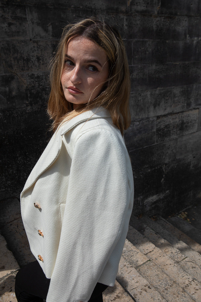VESTE CABAN COURT À DOUBLE BOUTONNAGE