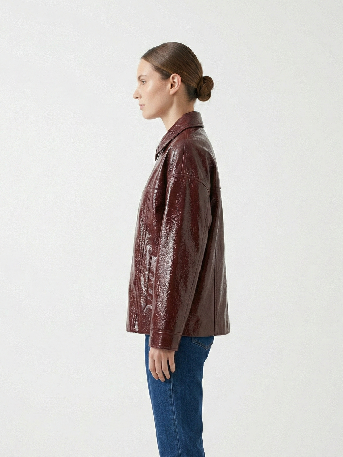 SHINY FAUX LEATHER JACKET