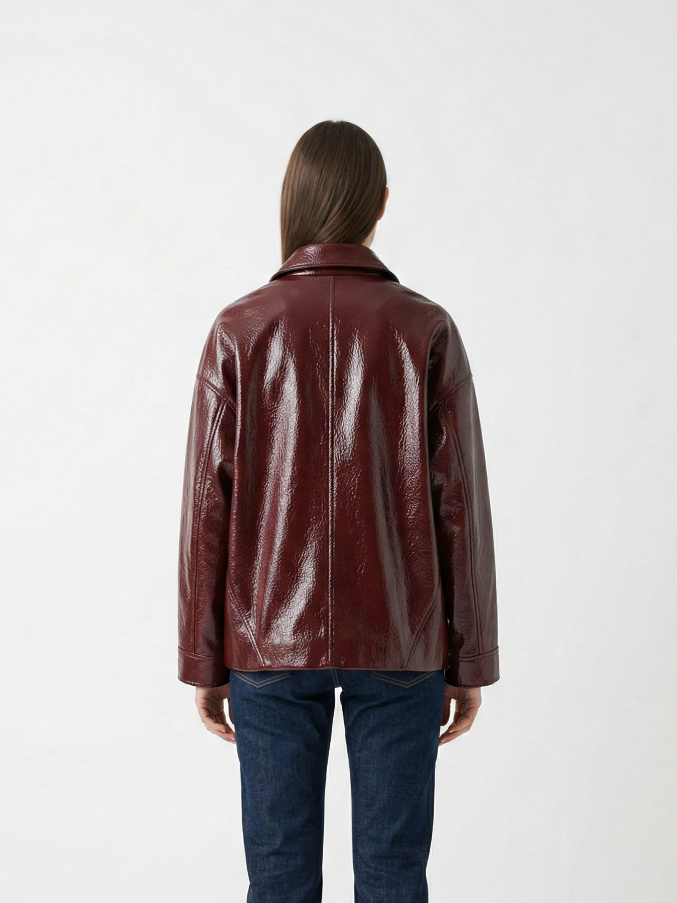 SHINY FAUX LEATHER JACKET