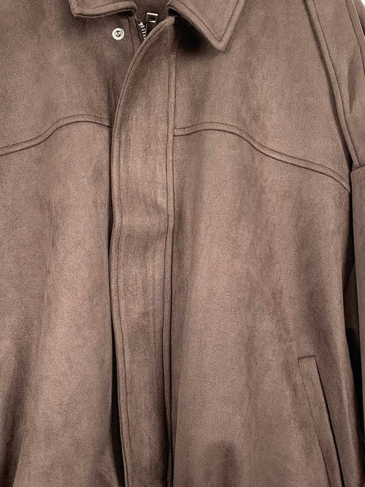 OVERSIZED SUEDE-EFFECT BOMBER JACKET