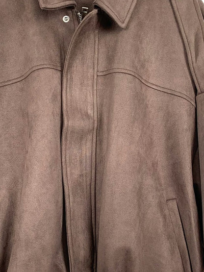 OVERSIZED SUEDE-EFFECT BOMBER JACKET